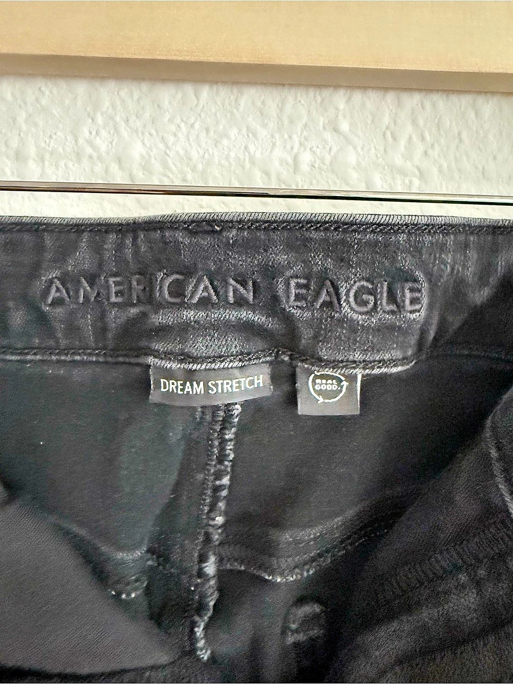 American Eagle Dream Stretch Skinny Jeans Black Women’s 12 - Picture 3 of 4